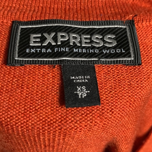 Express for Men Burnt Orange Sweater - Size XS - Picture 3 of 3